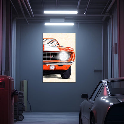 Muscle Car Neon Wall Art - UV Printed LED Plexiglass Sign for Garage, Man Cave & Classic Car Fans - Adjustable Light and Free Shipping