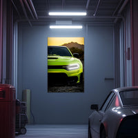 Modern Muscle Car Neon Wall Art - UV Printed LED Plexiglass Sign for Garage, Man Cave & Racing Fans - Adjustable Light and Free Shipping