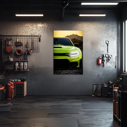 Modern Muscle Car Neon Wall Art - UV Printed LED Plexiglass Sign for Garage, Man Cave & Racing Fans - Adjustable Light and Free Shipping