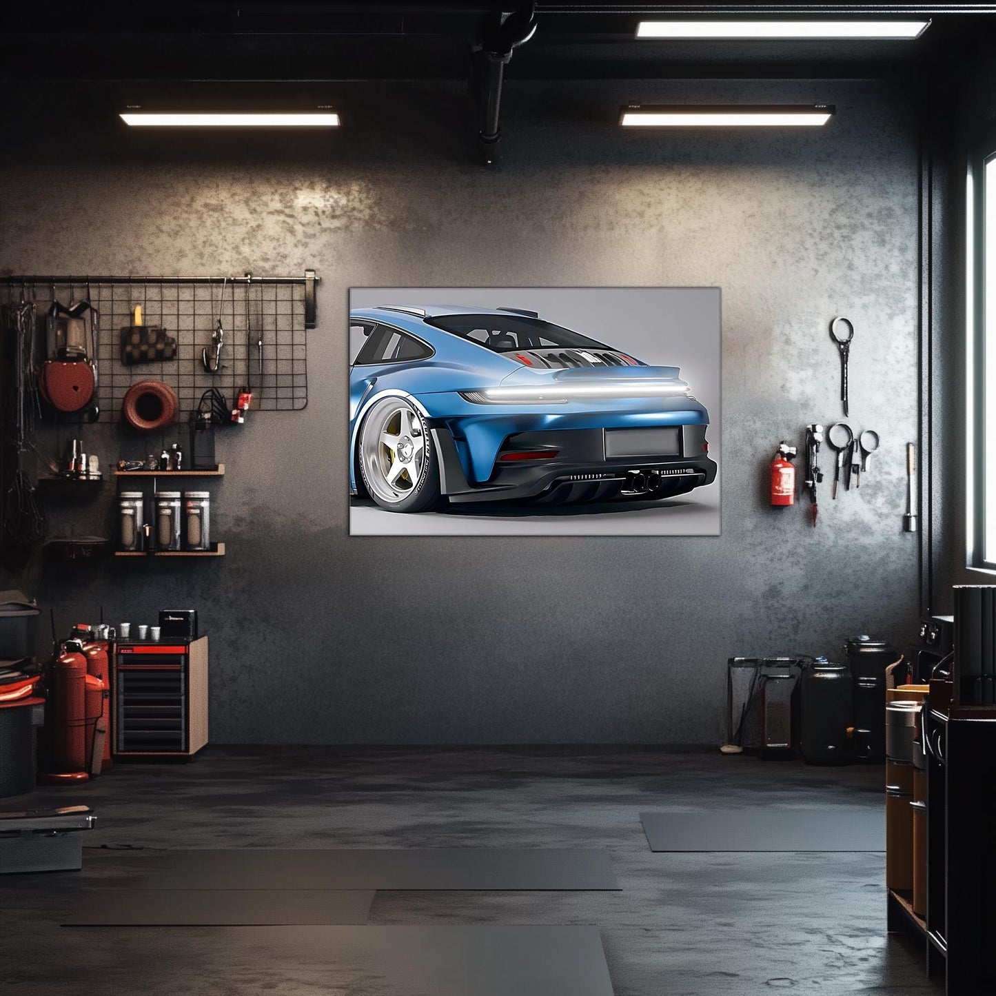 Néon personnalisé pour voiture - Décoration de garage LED personnalisée pour les passionnés de voitures - Décoration murale en plexiglas imprimée UV - Lumière réglable et livraison gratuite