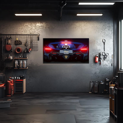 Arte de pared de neón con vista trasera de supercoche – Decoración LED para garaje – Regalo para entusiastas del coche – Letrero de pared para cueva de hombre – Póster de coche de lujo – Envío gratis