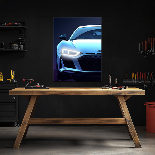 Luxury Sports Car Front View Wall Art – LED Garage Decor – Supercar Enthusiast Gift – Man Cave Automotive Sign – Free Shipping & Returns