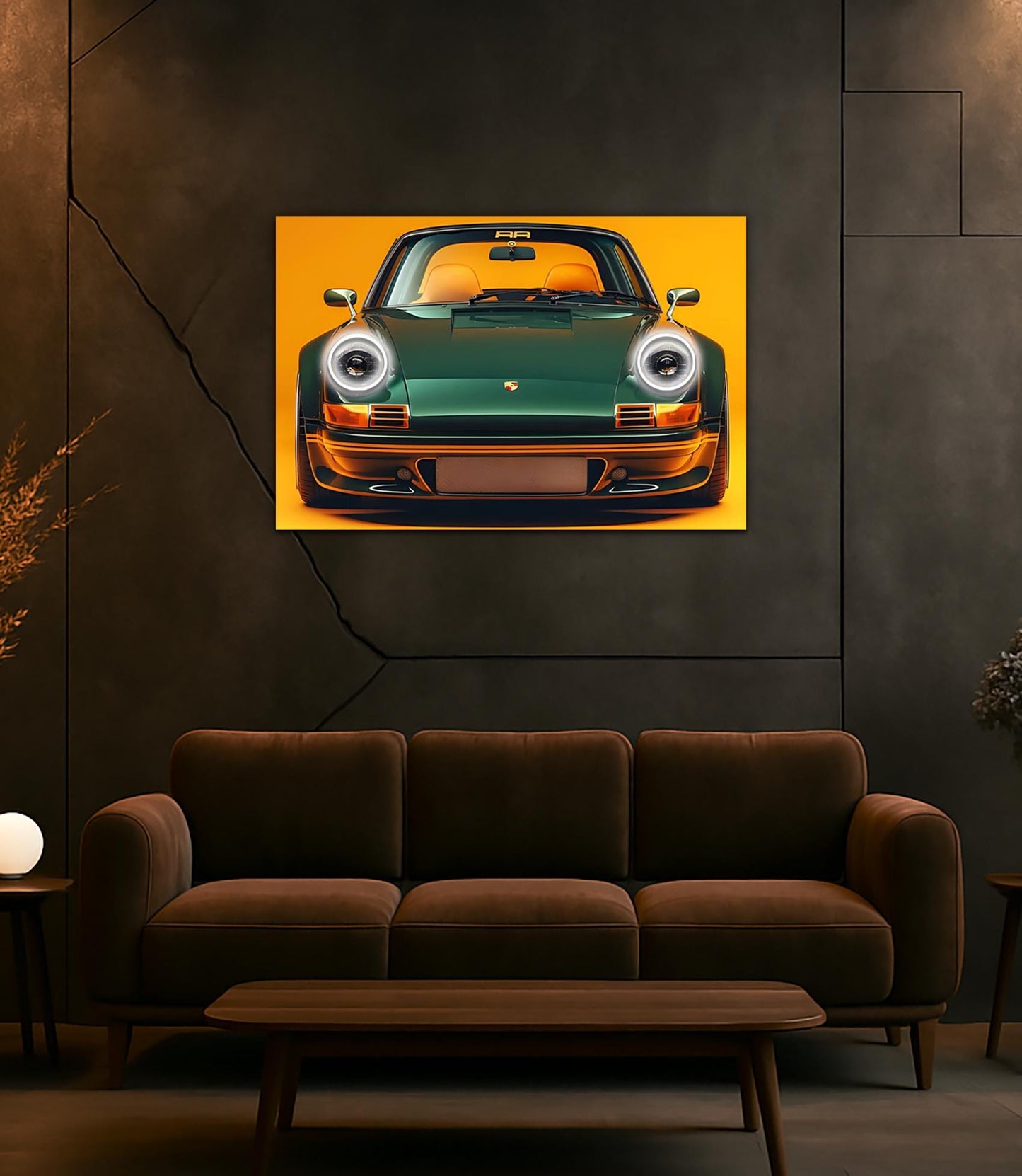 LED Retro Car Wall Art – UV‑Printed Acrylic with Dimmer Remote