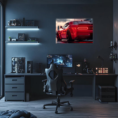 Acrylic UV‑Printed Car Poster with Integrated Neon LED Lighting