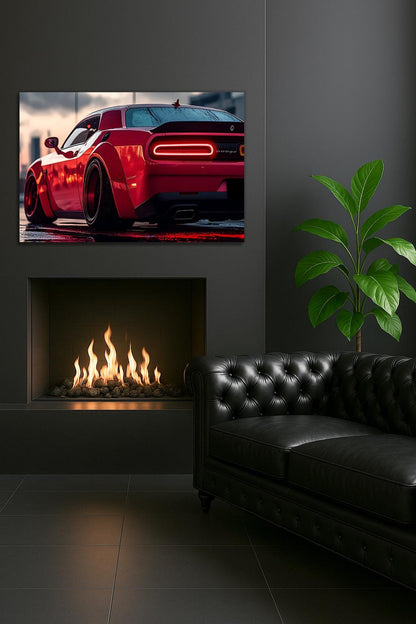 Acrylic UV‑Printed Car Poster with Integrated Neon LED Lighting