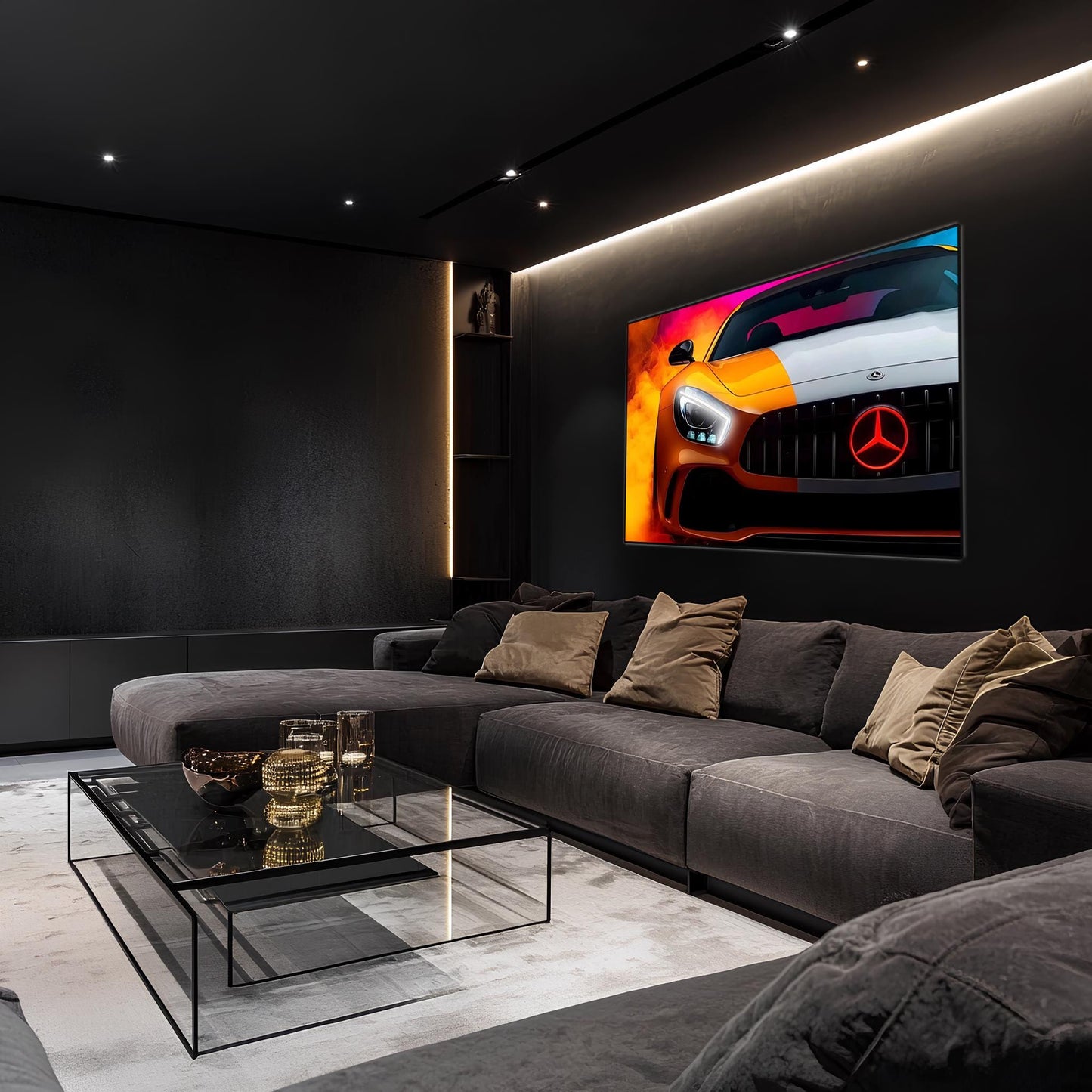 Mercedes AMG Neon Sign: UV Printed LED Wall Art, Car Garage Decor