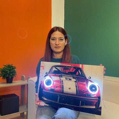 Neon LED Car Sign – Acrylic Wall Decor, Includes Mounting