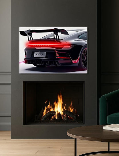 Acrylic UV‑Printed Rear Sport Car LED Art with Remote Control