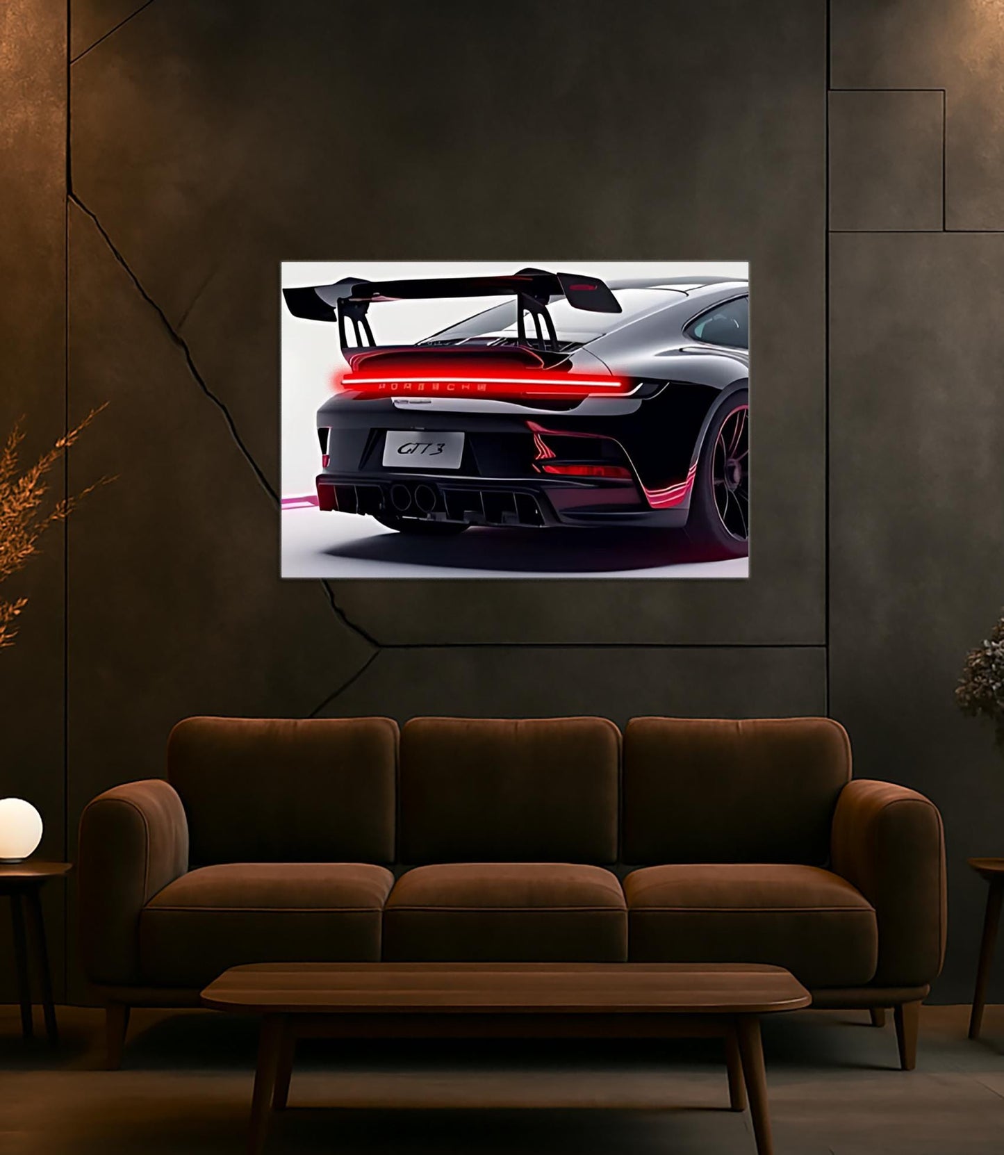 Acrylic UV‑Printed Rear Sport Car LED Art with Remote Control
