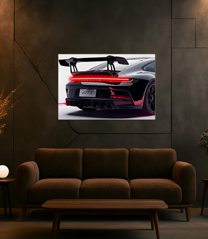 Acrylic UV‑Printed Rear Sport Car LED Art with Remote Control
