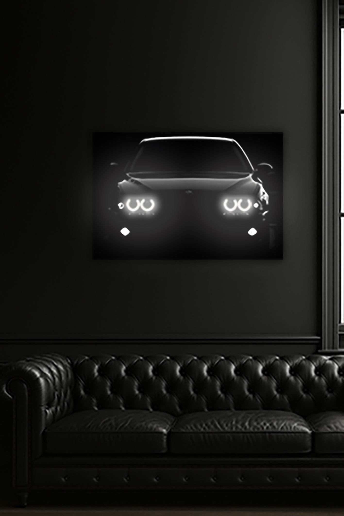 UV‑Printed Plexiglass Classic Sport Car Front Art with LED Halo