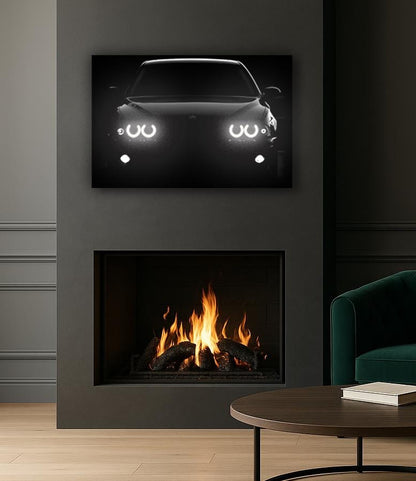 UV‑Printed Plexiglass Classic Sport Car Front Art with LED Halo