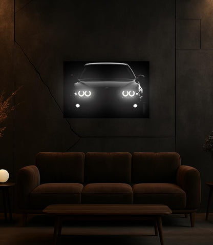 UV‑Printed Plexiglass Classic Sport Car Front Art with LED Halo
