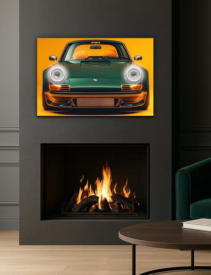 LED Retro Car Wall Art – UV‑Printed Acrylic with Dimmer Remote