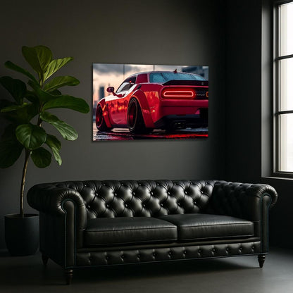 Acrylic UV‑Printed Car Poster with Integrated Neon LED Lighting