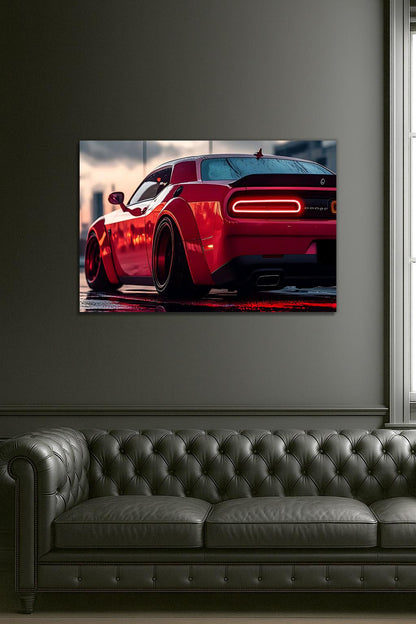 Acrylic UV‑Printed Car Poster with Integrated Neon LED Lighting