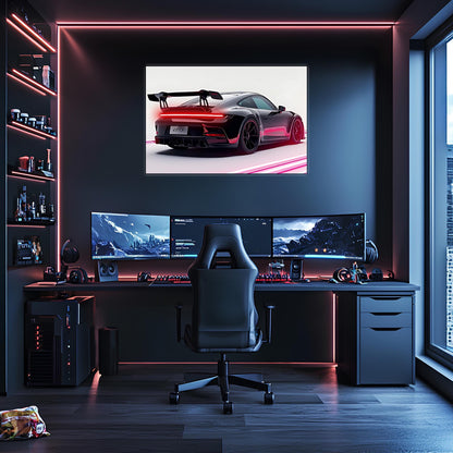 Acrylic UV Printed LED Car Poster – Backlit Neon Wall Decor