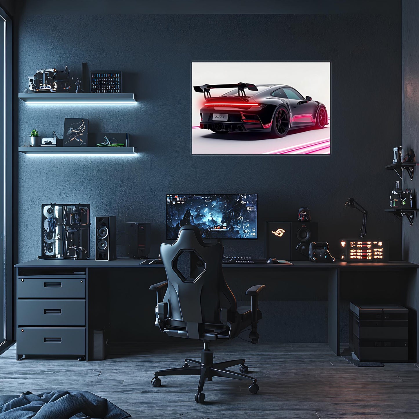 Acrylic UV Printed LED Car Poster – Backlit Neon Wall Decor