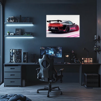 Acrylic UV Printed LED Car Poster – Backlit Neon Wall Decor