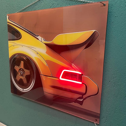Acrylic UV‑Printed Car Neon Poster with LED Glow – Custom Sizes Available