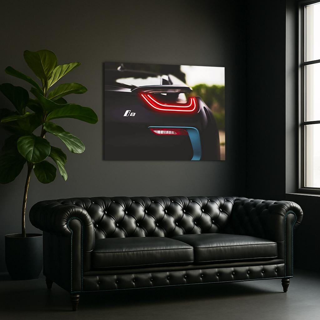 Neon Car LED Wall Art – UV‑Printed Acrylic, Glowing Edges