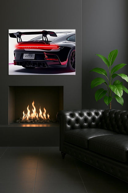 Acrylic UV‑Printed Rear Sport Car LED Art with Remote Control