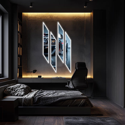 Acrylic UV‑Printed LED Car Wall Art with Dimmer