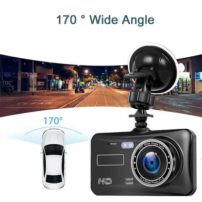 1080P Dual Dash Cam Front & Rear Camera 4" LCD Wide Angle Car DVR