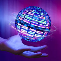 Bola bumerán voladora con forma de orbe, juguete flotante motorizado con LED