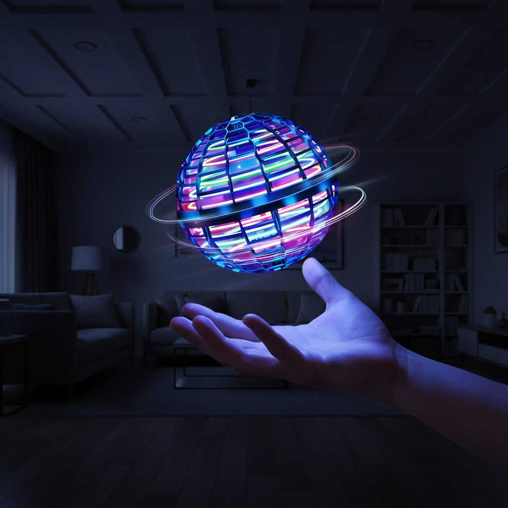 Flying Orb Boomerang Ball LED Motorized Hover Toy