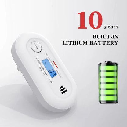 Carbon Monoxide Detector 10-Year Battery LCD Display 85dB Alarm