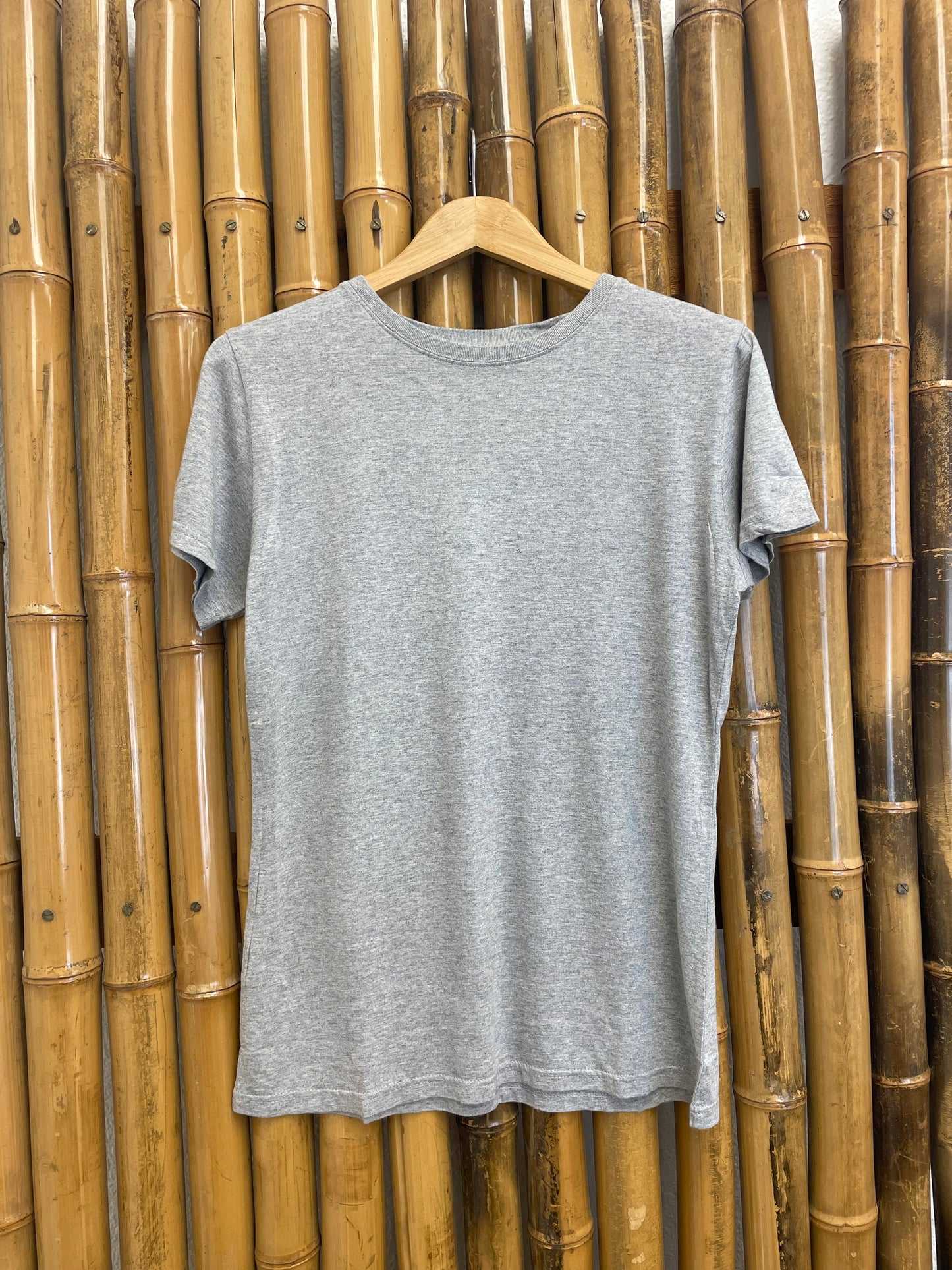 T-shirt à col rond et manches courtes en bambou/coton pour femme Spun Bamboo - Gris chiné