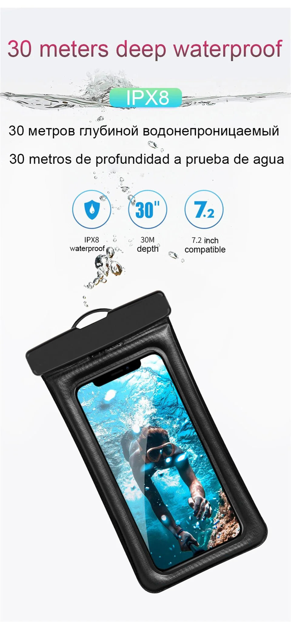 IP68 Universal Waterproof Phone Cases Bag