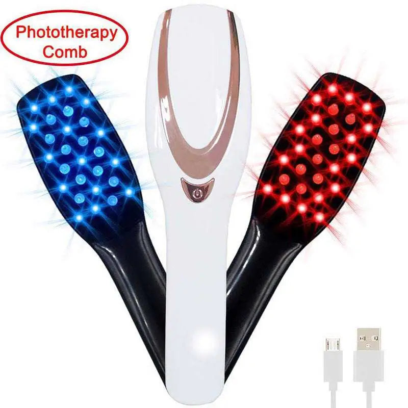 Iridescent hair care phototherapy LED comb