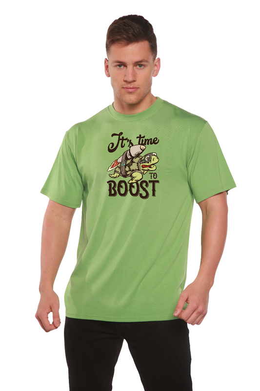 ¡Es hora de POTENCIAR la camiseta gráfica de manga corta de viscosa de bambú/algodón orgánico para hombre!