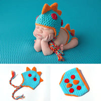 Knitted Dinosaur Baby Hat Set