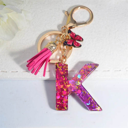 Personalized Butterfly Tassel Keychain 💖