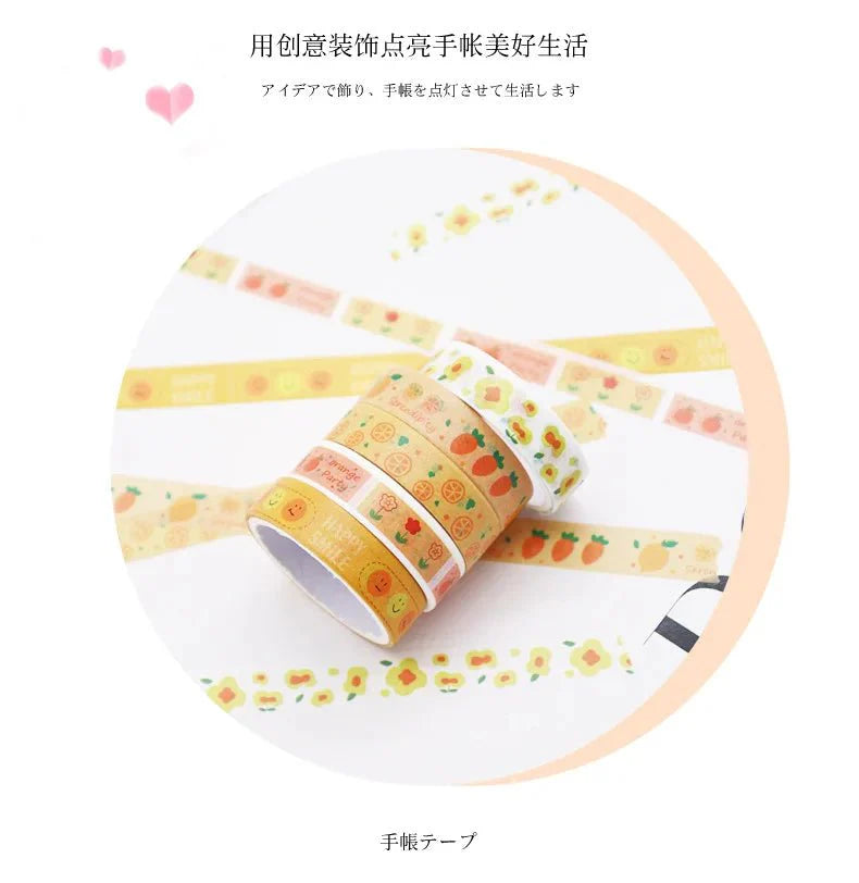 Kawaii Washi Tape Set | 5 Rolls for Scrapbooking and Journaling