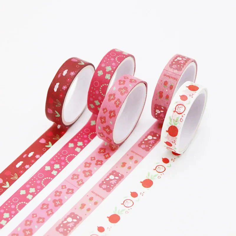 Kawaii Washi Tape Set | 5 Rolls for Scrapbooking and Journaling