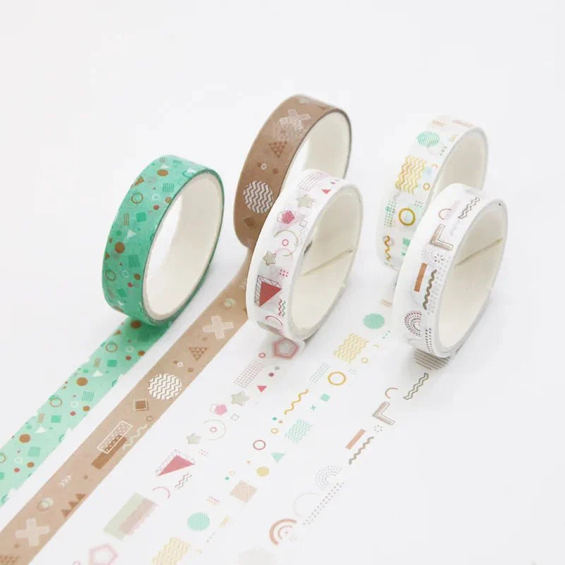 Kawaii Washi Tape Set | 5 Rolls for Scrapbooking and Journaling