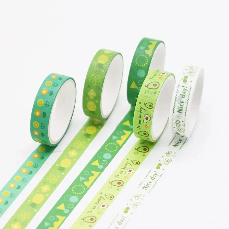 Kawaii Washi Tape Set | 5 Rolls for Scrapbooking and Journaling