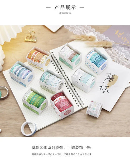 Kawaii Washi Tape Set | 5 Rolls for Scrapbooking and Journaling