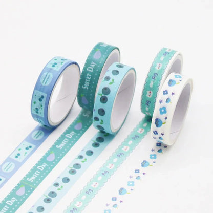 Kawaii Washi Tape Set | 5 Rolls for Scrapbooking and Journaling