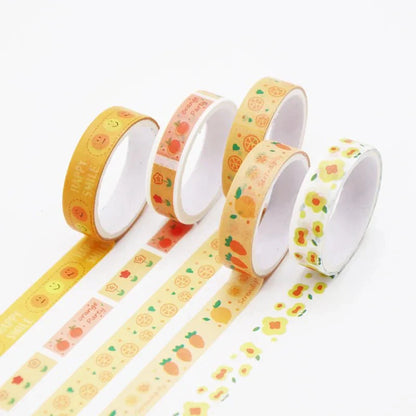 Kawaii Washi Tape Set | 5 Rolls for Scrapbooking and Journaling