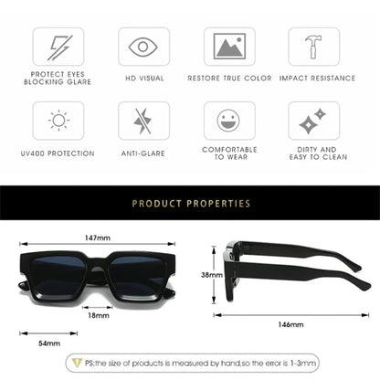 Gafas de sol de montura cuadrada – Protección UV antirreflejos diseño de lentes grandes