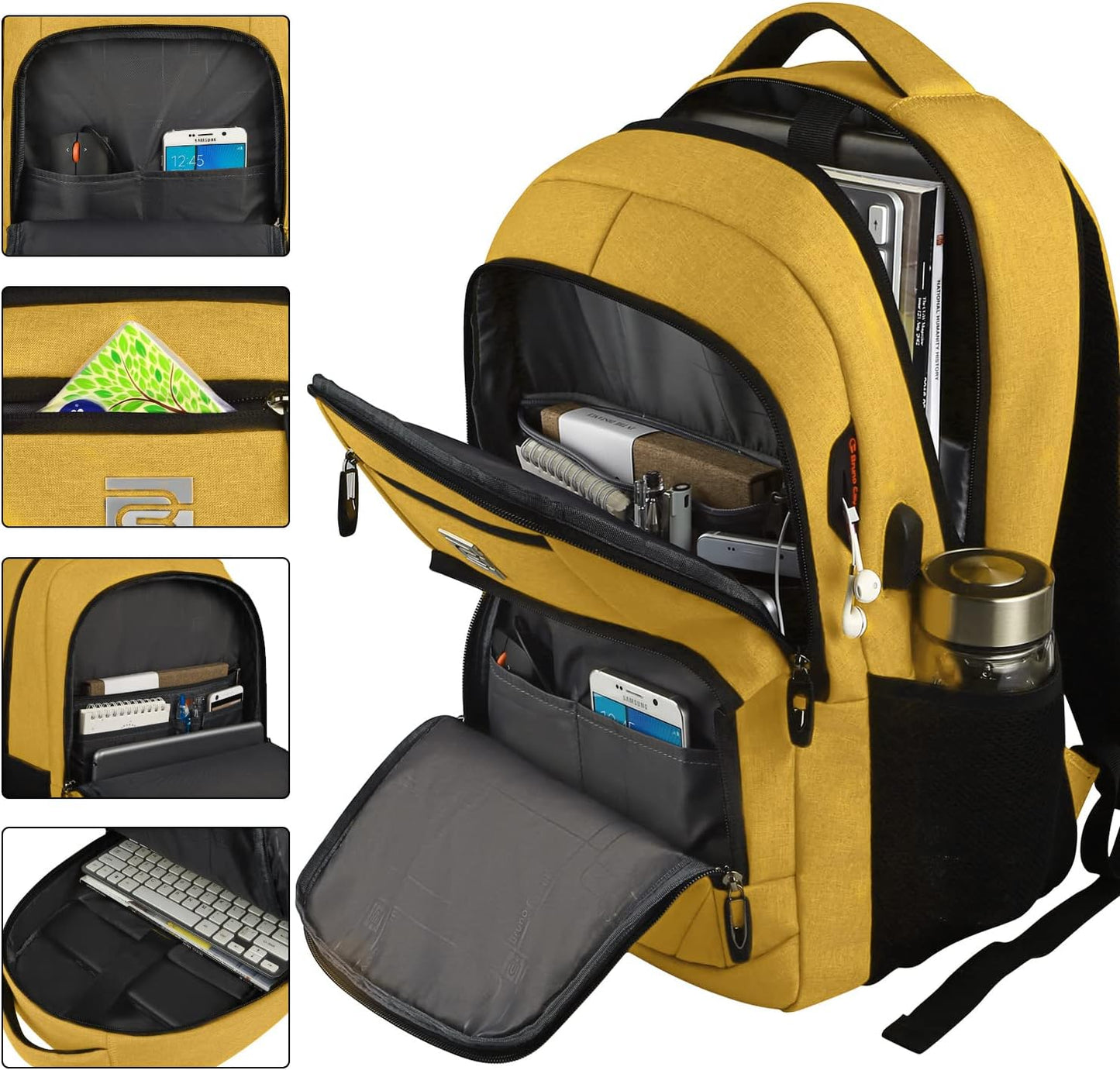 Sac à dos pour ordinateur portable mince antivol 15,6 pouces Sac de voyage à chargement USB