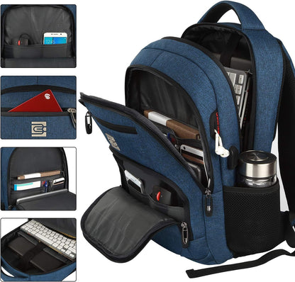 Sac à dos pour ordinateur portable mince antivol 15,6 pouces Sac de voyage à chargement USB