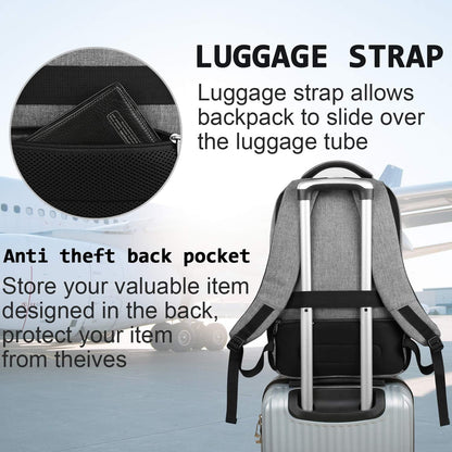Sac à dos pour ordinateur portable mince antivol 15,6 pouces Sac de voyage à chargement USB