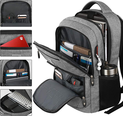 Sac à dos pour ordinateur portable mince antivol 15,6 pouces Sac de voyage à chargement USB