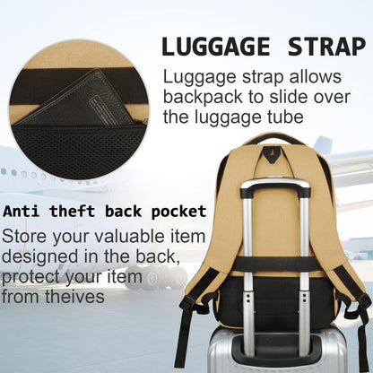 Sac à dos pour ordinateur portable mince antivol 15,6 pouces Sac de voyage à chargement USB